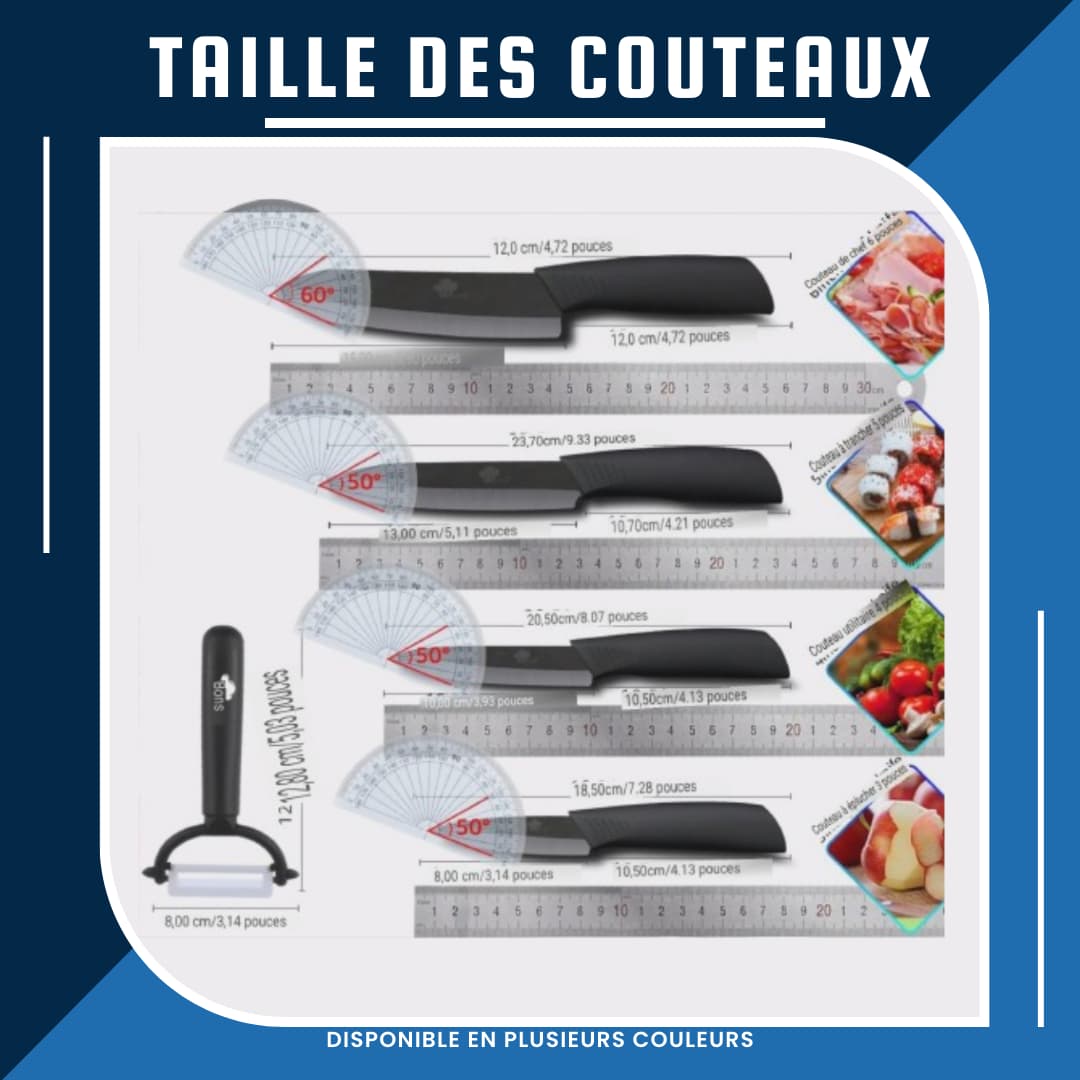 Set de couteaux - Taille des couteaux | udealmart.com