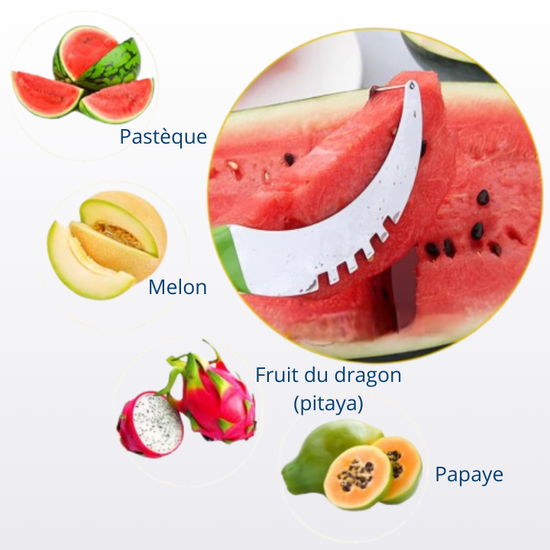 Découpe Pastèque avec Poignée Antidérapante 3 - Polyvalence d'Utilisation - Pastéque, Melon, Papaye, Fruit du dragron Pitaya | udealmart.com